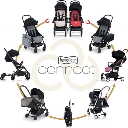 Bumprider Carrinho Connect 2, branco/preto, 8,9 kg