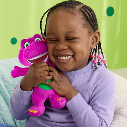 Fisher-Price Brinquedo de pelúcia do Barney, personagem dinossauro, da linha Barney's World da, com 16,5 cm (6,5 polegadas), ideal para crianças em idade pré-escolar a partir de 2 anos. Modelo HVF40.