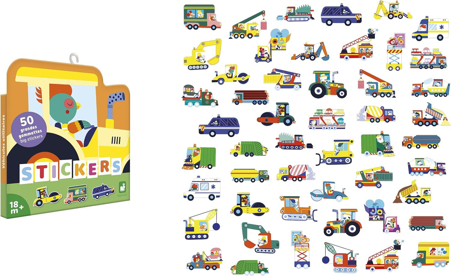 Janod - 50 Adesivos Grandes para Crianças 18 meses - Formato 7x8cm - Adesivos, Janod - Pacote com 100 adesivos - Adesivos de Bolso Formato 5x5cm - Dinos, Janod - Pacote com 300 adesivos - Adesivos de Bolso Formato 3x3cm - Geométricos