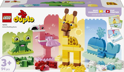 LEGO DUPLO Jogo de Construção de Animais - Brinquedo Educativo de Classificação de Formas e Cores para Crianças - Conjunto Montessori com Figuras e Cartões - Presente de Aniversário para Meninas e Meninos a partir de 3 Anos - 10472