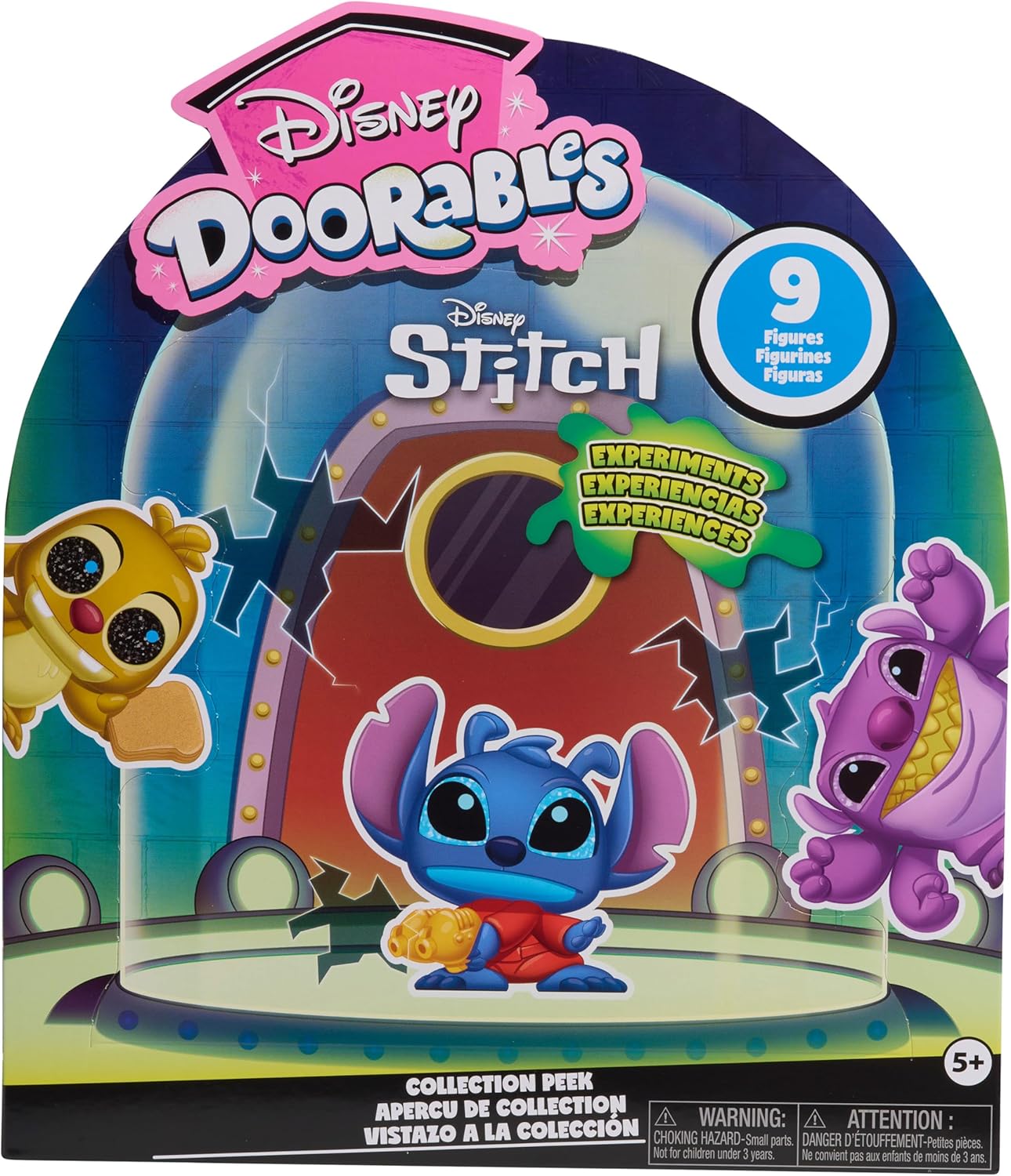 Disney Doorables Just Play Stitch Experiments Collection Peek, 9 brinquedos colecionáveis de 3,8 cm, para meninos e meninas a partir de 5 anos.