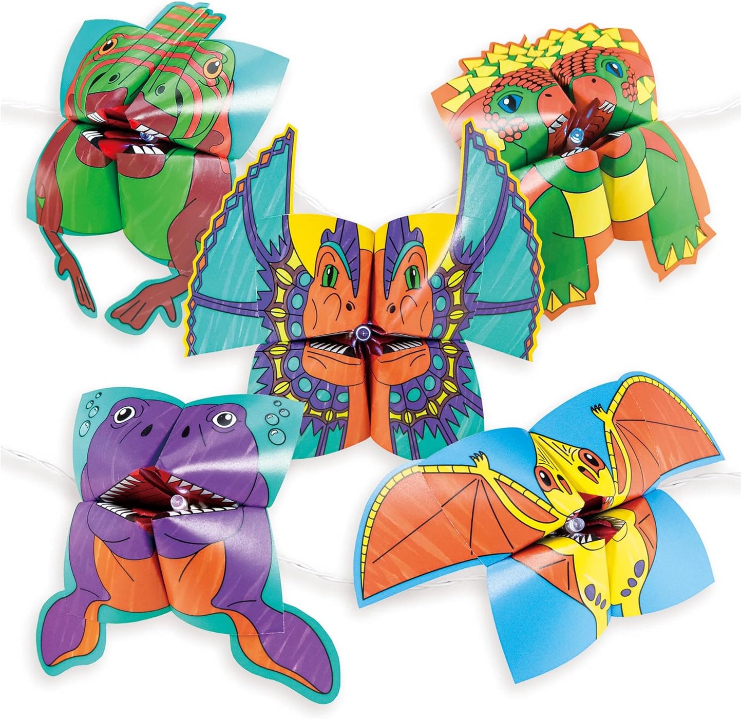 Galt Toys Dino Lights Origami LED Dinosaur Creative Craft Kit, Galt, Luzes de Fada, Kits de Artesanato para Crianças, Idades 5 Anos Acima, Médio, Galt Luzes de Flores - Conjunto de Artesanato e Artesanato Infantil Creative Cases