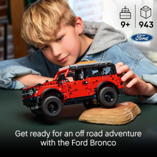 LEGO Technic Ford Bronco SUV Off Road - Kit de Montagem com Portas que Abrem, Motor V6, Suspensão e Direção - Presente Colecionável para Meninos a partir de 9 Anos - 42213