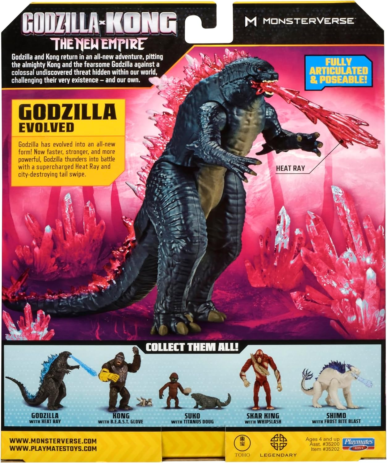 MonsterVerse Godzilla vs. Kong: The New Empire, figura de acción evolucionada de Godzilla de 6 pulgadas, juguete icónico de personaje de película coleccionable, incluye función de energía de haz de calor, juguete adecuado para mayores de 4 años