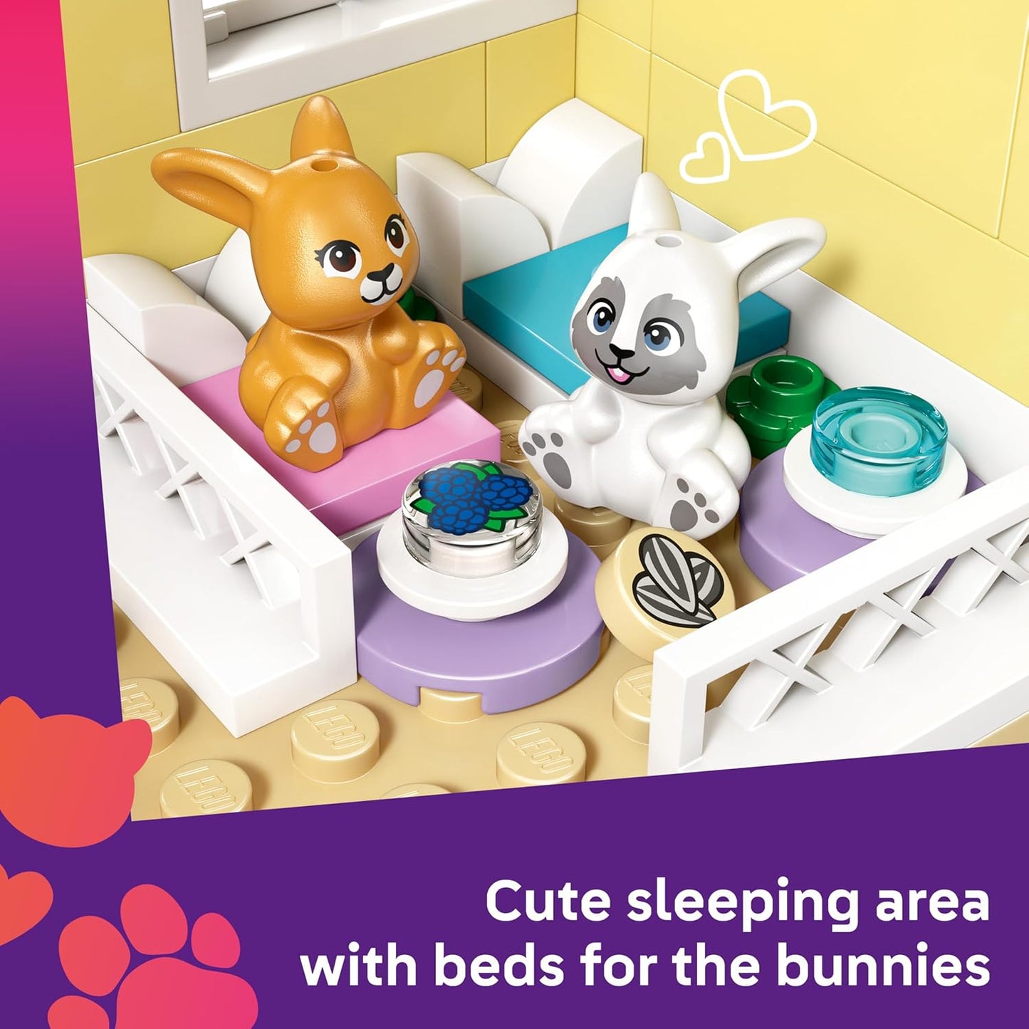 LEGO Friends Hotel dos Coelhos de Heartlake City - Casa de Brinquedo com 2 Mini Bonecas, 2 Figuras de Animais e Acessórios para Cuidar de Animais de Estimação - Ideia de Presente de Aniversário para Meninas a partir de 5 Anos - 42679
