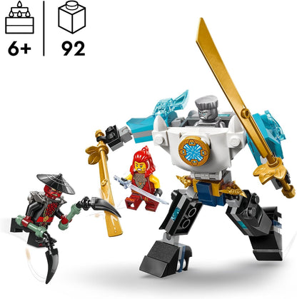 LEGO NINJAGO Zane’s Battle Suit Mech - Brinquedo Ninja com 3 Minifiguras - Conjunto de dramatização Dragons Rising - Ideia de presente de aniversário para meninos e meninas de 6 anos ou mais