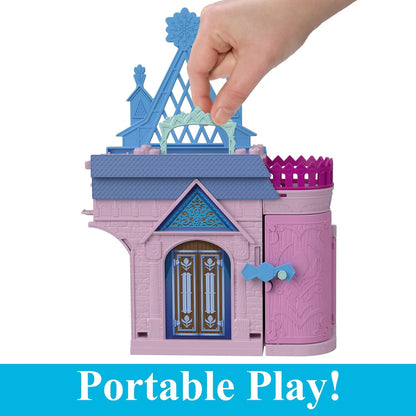 Mattel Disney Frozen Storytime Stackers – Castelo de Arendelle da Anna | Mini-boneca articulada da Anna, figura do Olaf e conjunto de casa de bonecas empilhável com 7 acessórios, inspirado em Disney Frozen, JDP65