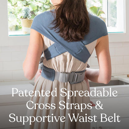 Ergobaby Canguru Embrace Cozy para Recém-Nascido (3-11 kg), Malha Ponte, Azul Oxford