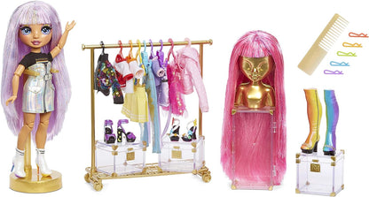 Rainbow High Fashion Studio - Boneca exclusiva com roupas, acessórios e 2 perucas brilhantes - Crie mais de 300 looks