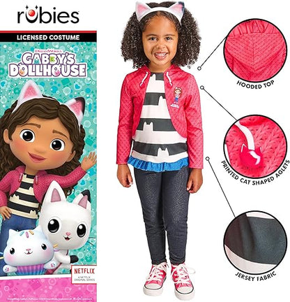 Rubies Fantasia infantil oficial da Casa de Bonecas da Gabby, vestido de festa para crianças.