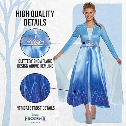 DISGUISE  Disney oficial premium congelado 2 viajando elsa clássico traje adulto, princesa vestir-se adulto
