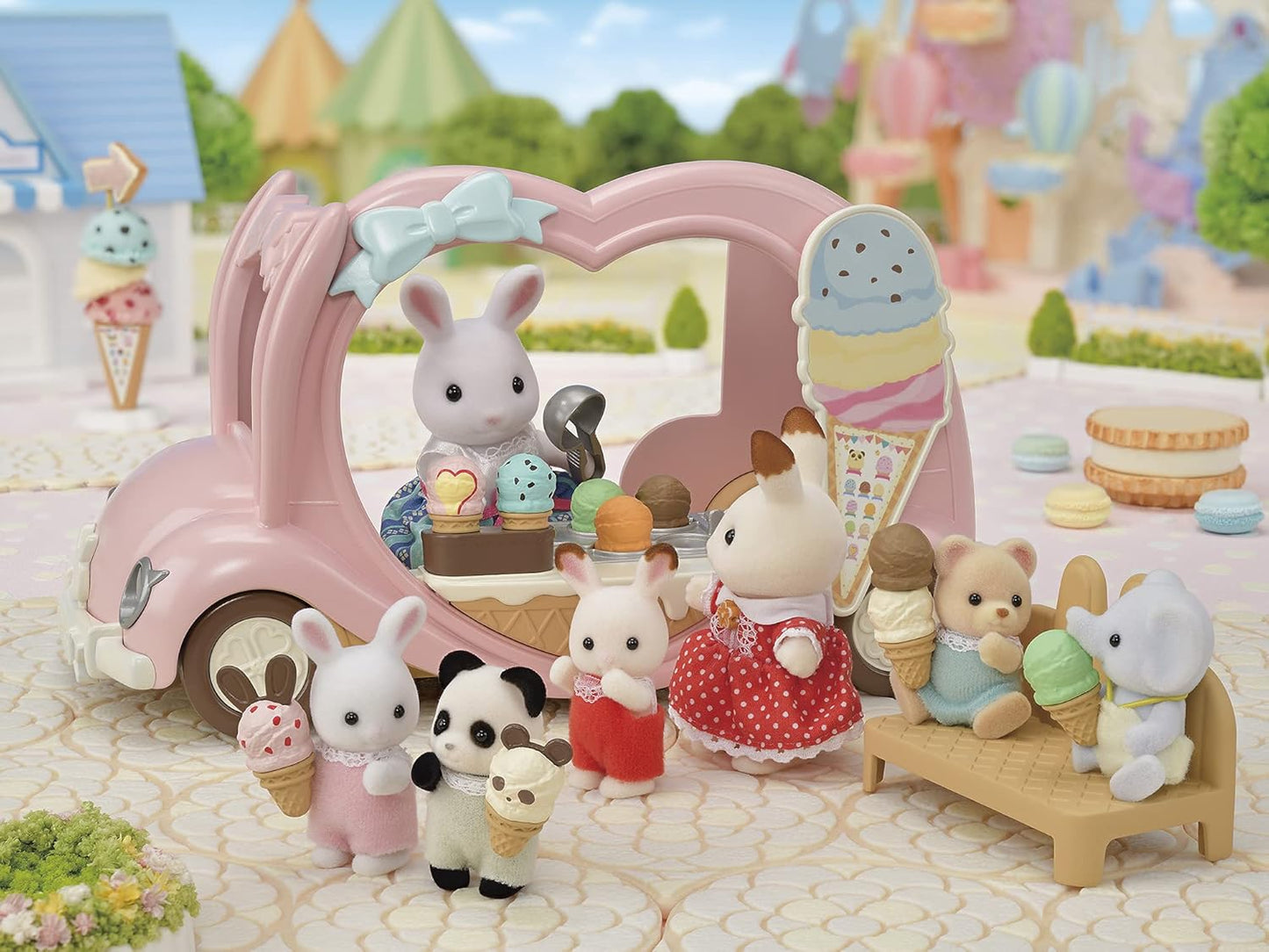 Sylvanian Families  Van de sorvete, rosa pastel
