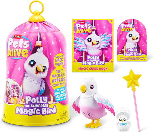 Pets Alive Polly, o Pássaro Mágico da ZURU, Robô de Brinquedo para Animais de Estimação