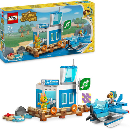 LEGO Animal Crossing Fly com Dodo Airlines Airport Playset, avião de brinquedo para meninas e meninos de 7 anos ou mais, com uma minifigura de piloto, conjunto inspirado na série de videogames, presente de aniversário para crianças