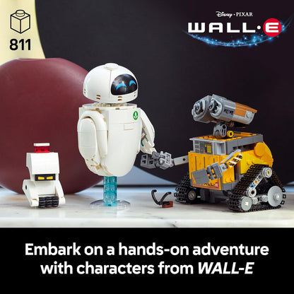 LEGO | Disney Pixar WALL-E e EVE - Kit de Modelo para Exibição para Adultos - Robôs Montados com Peças e Figuras de M-O e Hal - Decoração DIY para Casa - Presente Colecionável para Fãs - 43279