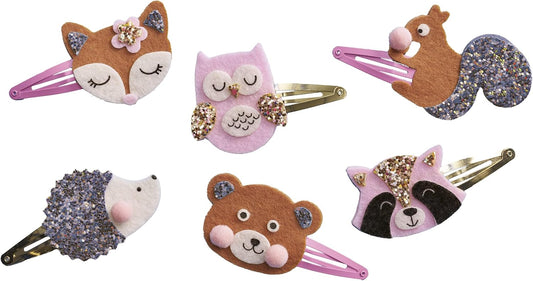 Janod - Conjunto de 6 prendedores de cabelo para criar - Animais da floresta - Les Ateliers Bijoux - Kit de lazer criativo infantil - Motricidade fina e criatividade - A partir de 5 anos - J09180