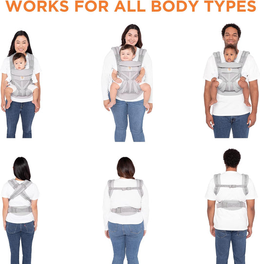 Ergobaby Porta-bebês ergonômico multifuncional Omni 360, todas as posições de transporte, de recém-nascido a criança, cinza pérola
