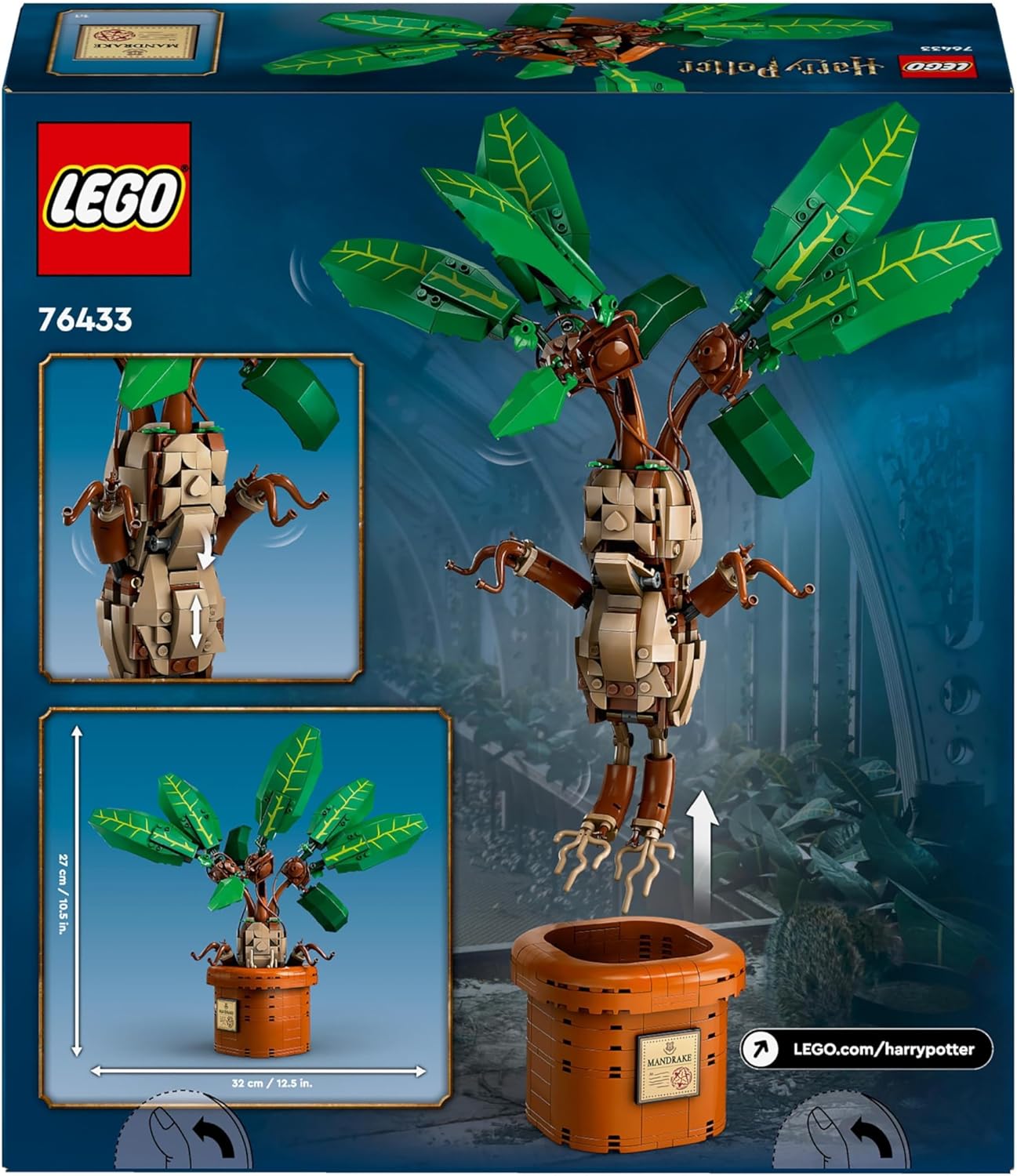LEGO Harry Potter Planta de Mandrágora, Figura de Juguete y Maceta, Set Mágico, Idea de Regalo del Mundo Mágico para Niñas, Niños y Fanáticos, Niños Imaginativos, Decoración de Habitación o Accesorio de Escritorio 76433