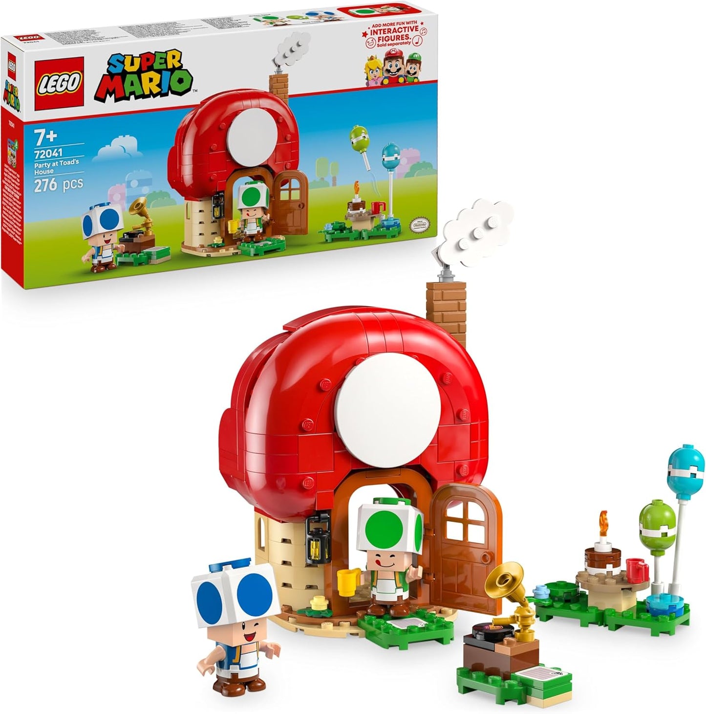 LEGO Super Mario Party na Casa do Toad - Conjunto Interativo com 2 Figuras, Cozinha, Quarto e Mesa de Piquenique - Presente Ideal para Crianças a partir de 7 Anos - 72041