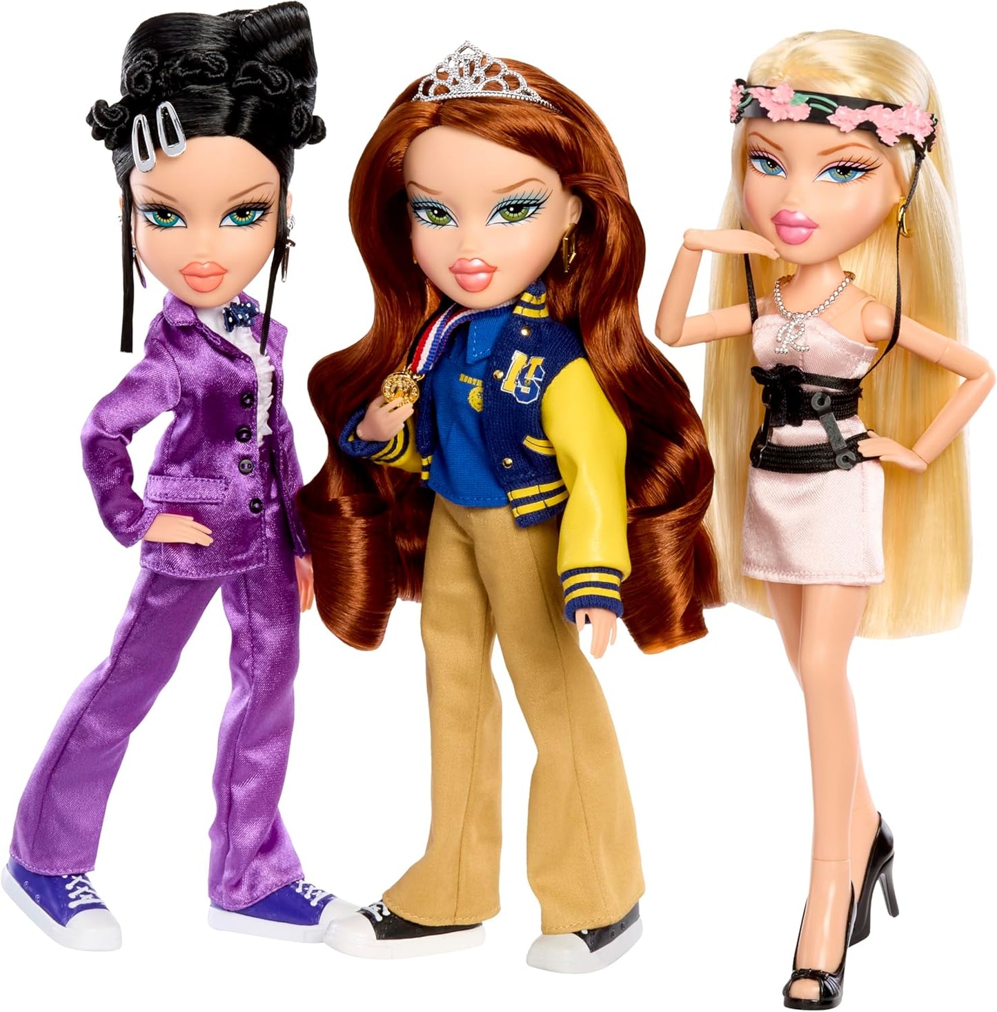 Bratz Boneca Janis da coleção x Meninas Malvadas Spring Fling – Boneca fashion colecionável com 2 roupas, smoking roxo e acessórios inspirados no filme.