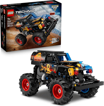 LEGO Technic Monster Jam Grave Digger Fogo e Gelo - Caminhão de Brinquedo com Mecanismo de Fricção - Kit de Modelo de Carro de Corrida com Detalhes Autênticos - Presente de Aniversário para Meninos, Meninas e Fãs a partir de 7 Anos - 42219