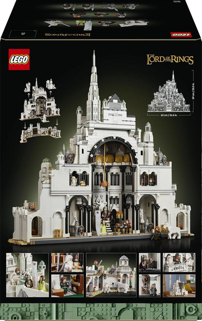 LEGO Icons O Senhor dos Anéis: Minas Tirith 11377 | Conjunto para adultos, kit de montagem 3D da Terra Média, 10 minifiguras colecionáveis, item de gravação de filme para montar, presente...