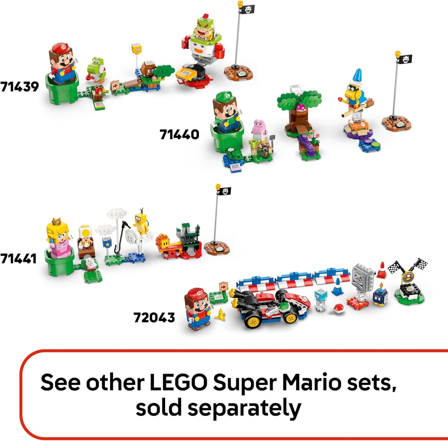 LEGO Super Mario Príncipe Florian e Castelo Bowser - Brinquedo interativo com 4 figuras, incluindo Yoshi rosa, e um suporte para brincar e exibir - Presente perfeito para crianças a partir de 9 anos - 72042