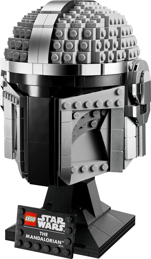 LEGO Star Wars Kit de construcción de modelo de casco mandaloriano, set de exhibición coleccionable para adultos, idea de regalo para hombres, mujeres, él o ella 75328