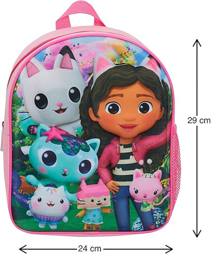 Gabby’s Dollhouse Mochila escolar feminina Pandy Paws, ideal para creche e para levar o lanche.