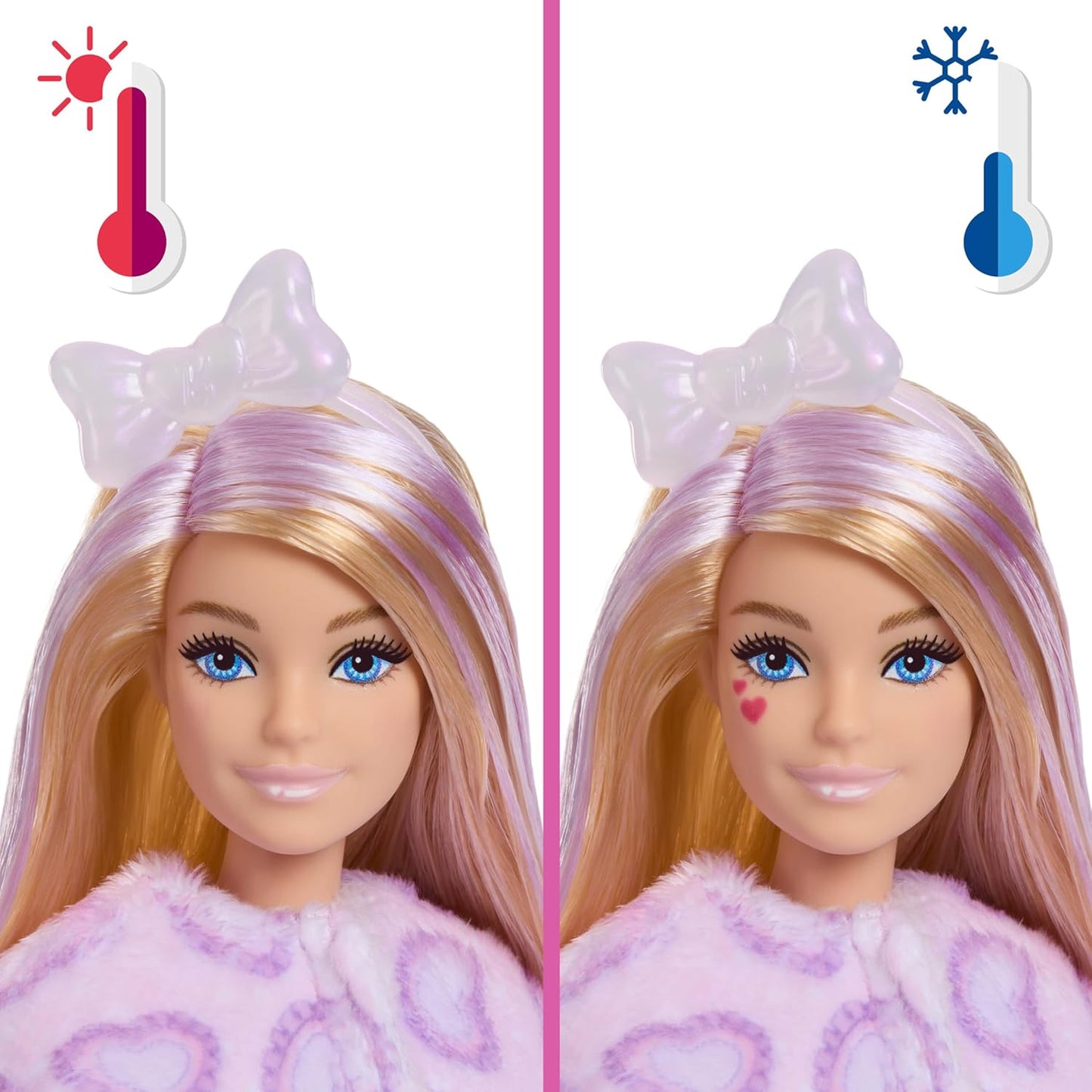 Barbie Cutie Reveal Boneca e Acessórios, Gatinha da Série Fofinha com 10 Surpresas, Incluindo Mudança de Cor e Mini Animal de Estimação, JJP64