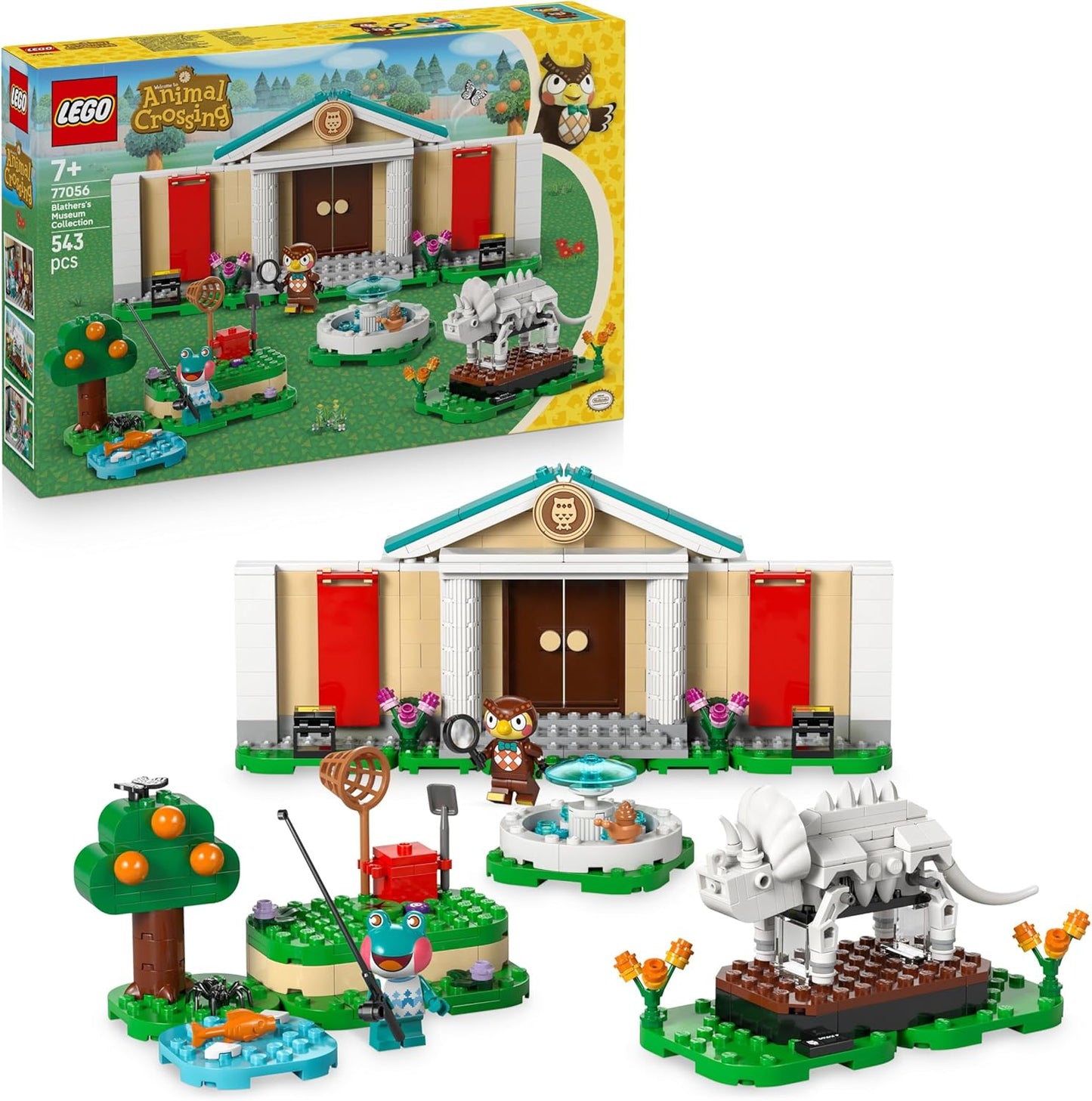 LEGO Animal Crossing Coleção Museu do Blathers - Brinquedo interativo com minifiguras do Blathers e da Lily, além de fósseis de dinossauro e acessórios - Presente gamer para meninas e meninos a partir de 7 anos - 77056