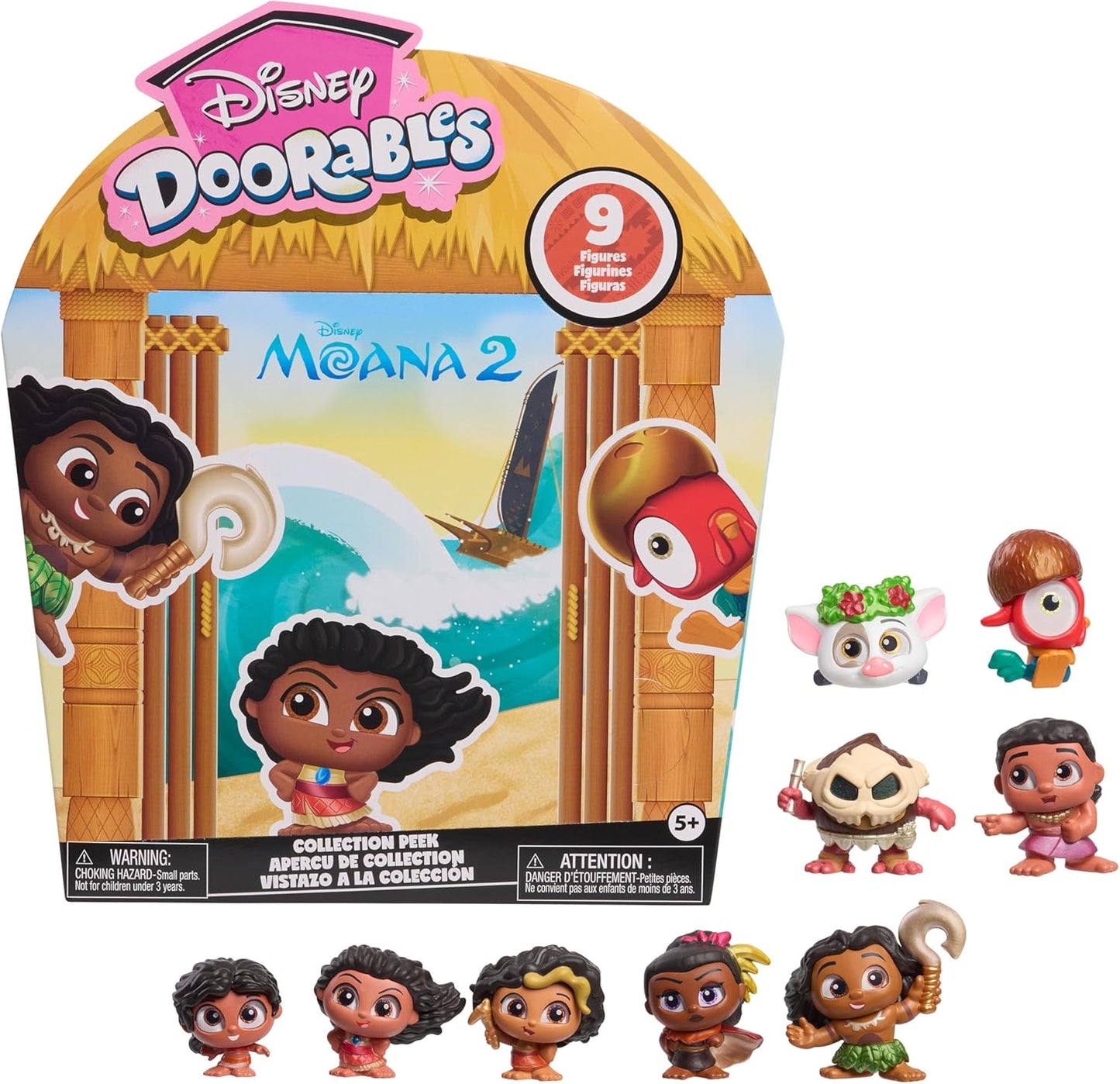Just Play Disney Coleção Doorables Moana 2, Miniaturas Colecionáveis de 3,8 cm (1,5 polegadas), Brinquedo Infantil para Crianças a partir de 5 Anos