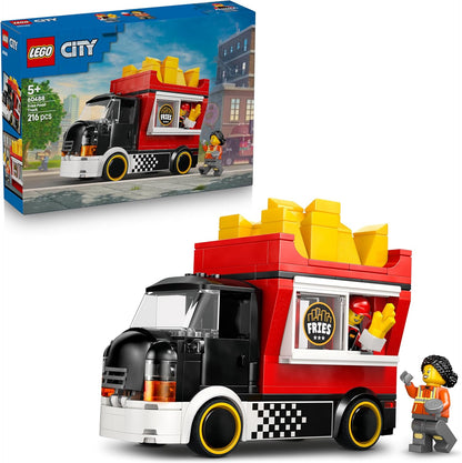 LEGO City Food Truck de Batatas Fritas - Kit de Modelo de Veículo com Loja Removível, 2 Minifiguras e Acessórios de Comida de Brinquedo - Ideia de Presente de Aniversário para Meninos a partir de 5 Anos - 60488
