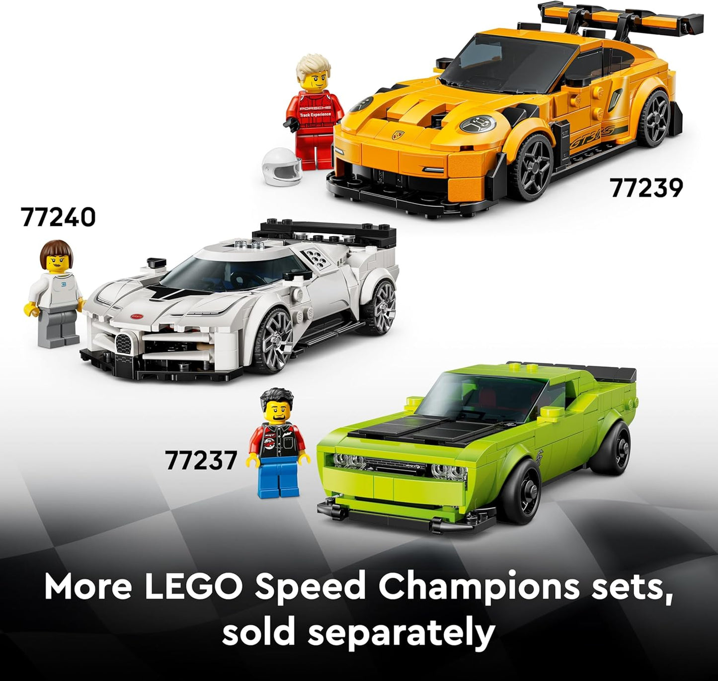 LEGO Speed Champions Lamborghini Revuelto e Huracán STO - Kit de Modelo de Carros de Corrida de Brinquedo com 2 Minifiguras de Pilotos - Presente de Aniversário para Meninos a partir de 10 Anos - 77238