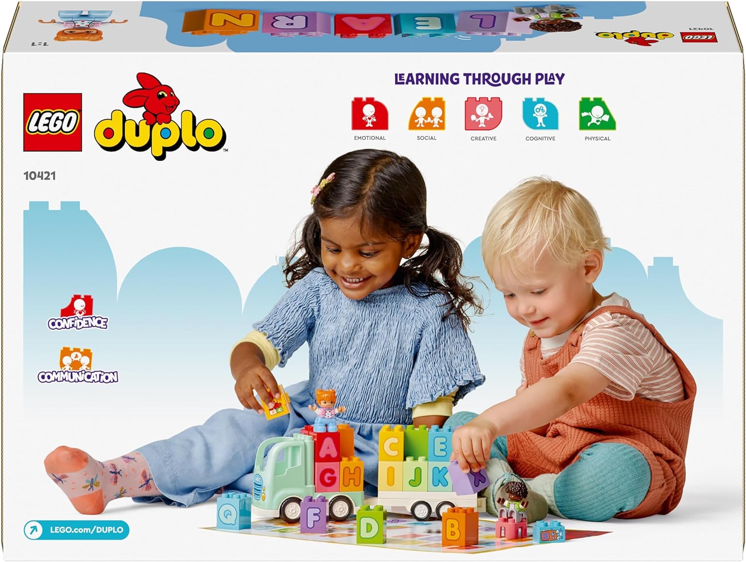 LEGO Brinquedo de caminhão do alfabeto DUPLO Town para crianças, menin