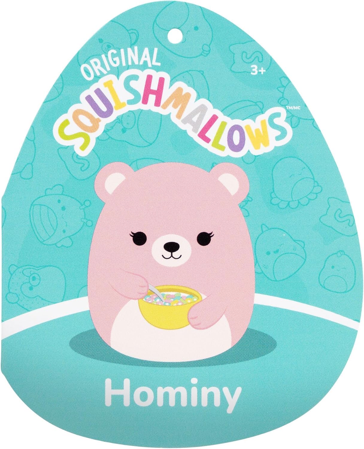Squishmallows Original de 12 Polegadas – Urso Hominy Segurando uma Tigela de Cereal – Pelúcia Oficial da Jazwares