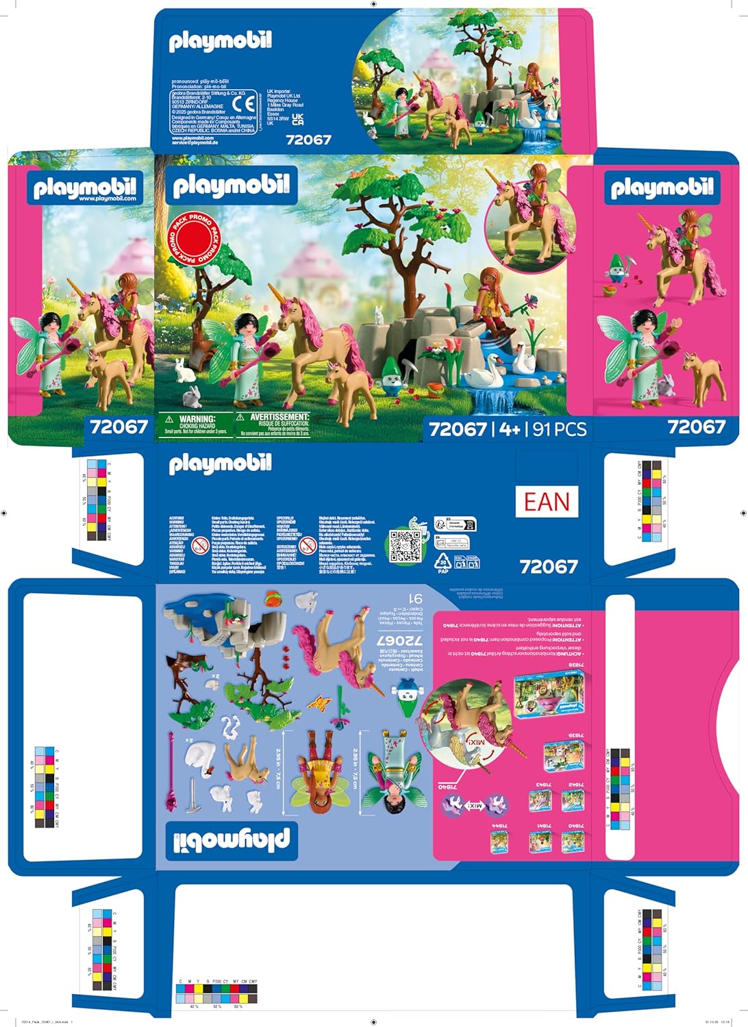 Playmobil Fantasy and Magic – Passeio das Fadas: 2 fadas, família de unicórnios e Joyling com caverna de pedras preciosas; estimula a criatividade; brinquedo para crianças a partir de 4 anos; 72067