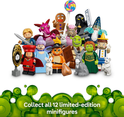 LEGO Minifigures Série Shrek 71053 | Brinquedos para meninos e meninas a partir de 6 anos, embalagem surpresa (blind box), contém 1 de 12 personagens colecionáveis, ideal para lembrancinhas de festa, uma ótima opção de presente pequeno...