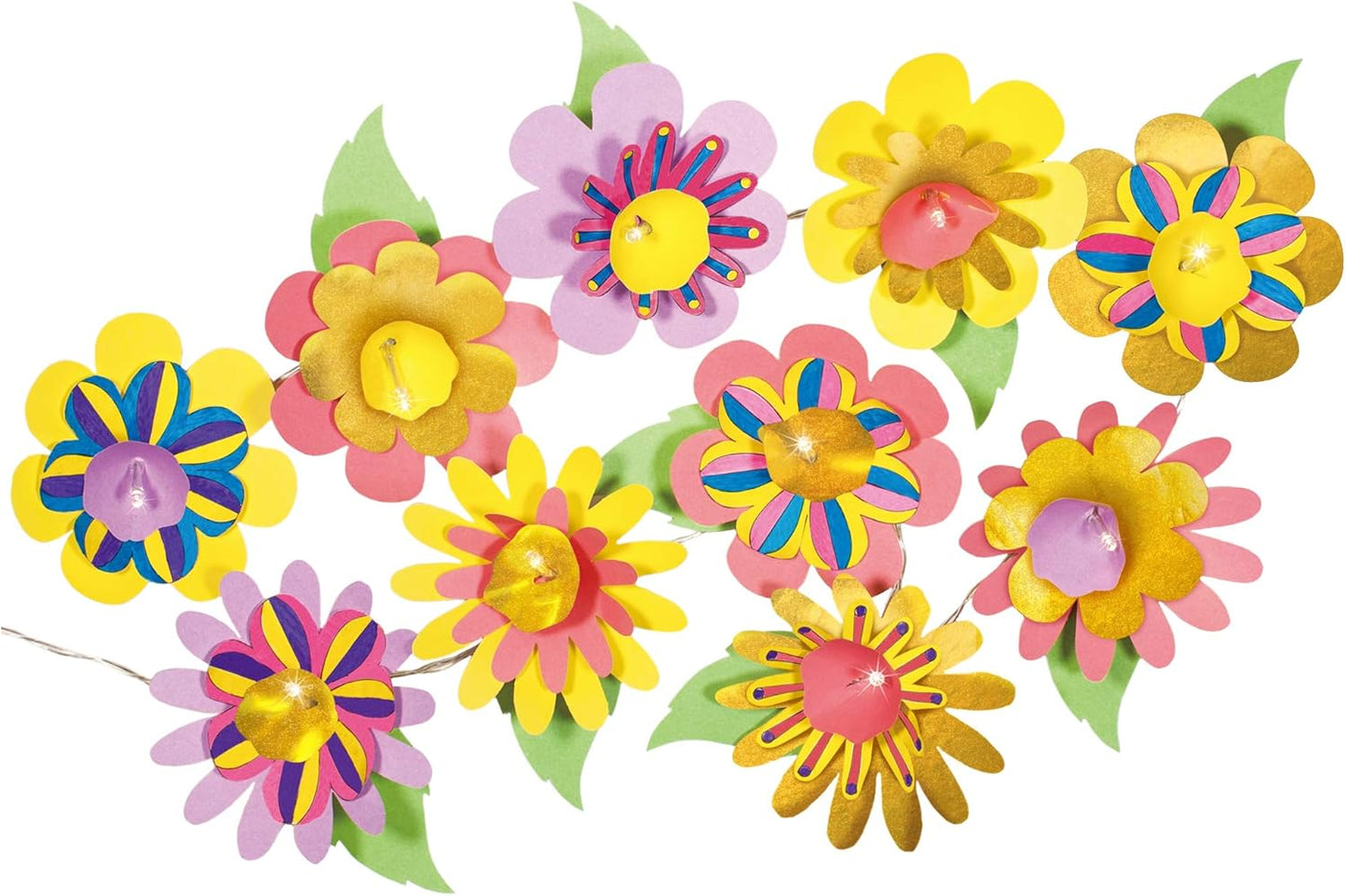 Galt Toys Dino Lights Origami LED Dinosaur Creative Craft Kit, Galt, Luzes de Fada, Kits de Artesanato para Crianças, Idades 5 Anos Acima, Médio, Galt Luzes de Flores - Conjunto de Artesanato e Artesanato Infantil Creative Cases