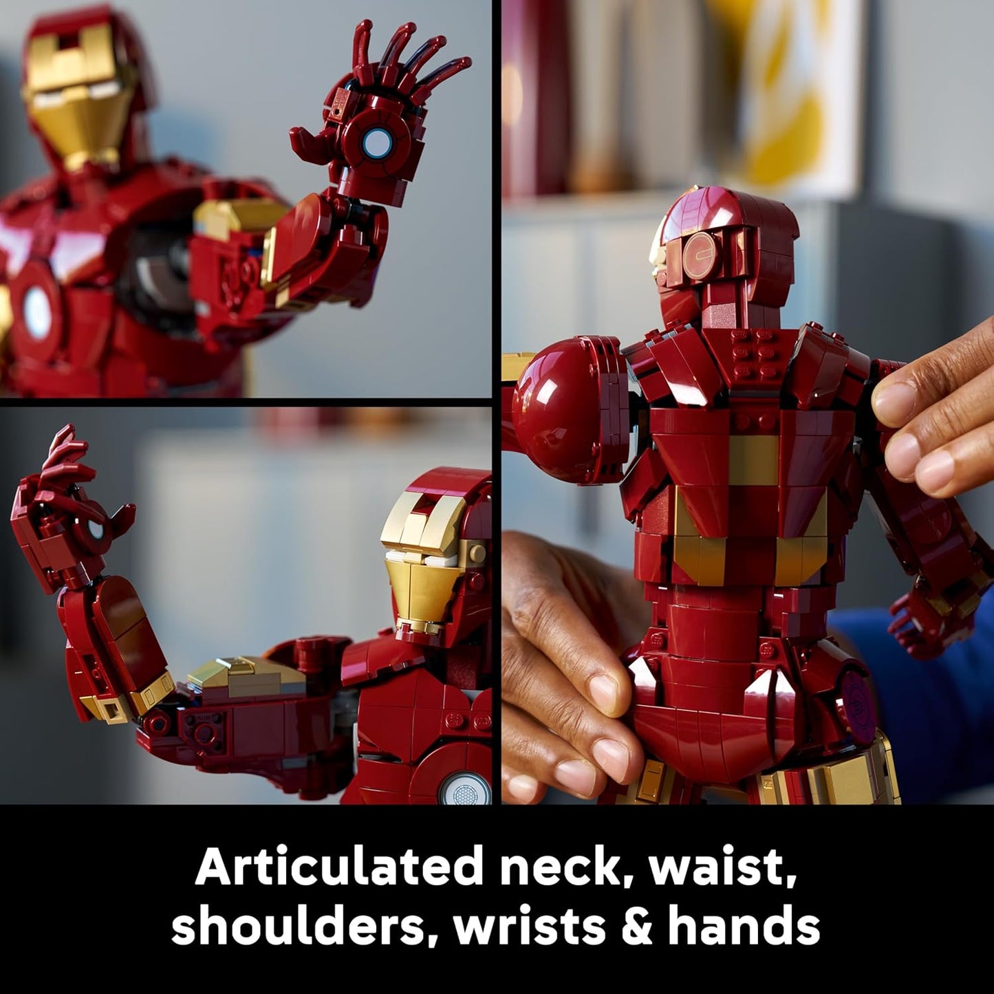 LEGO | Marvel Iron Man Mark 3 Collector's Edition Figure - Kit de Modelo de Exibição dos Vingadores para Adultos - Inclui Minifigura e Reator Arc - Presente Colecionável para Fãs - 76344