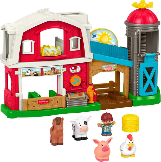 Fisher-Price Little People Caring for Animals Farm. Interactive playset with Smart Stages learning for toddlers and kids. Ages 1-5 years. English, French, German, Italian, Dutch edition. JGX08