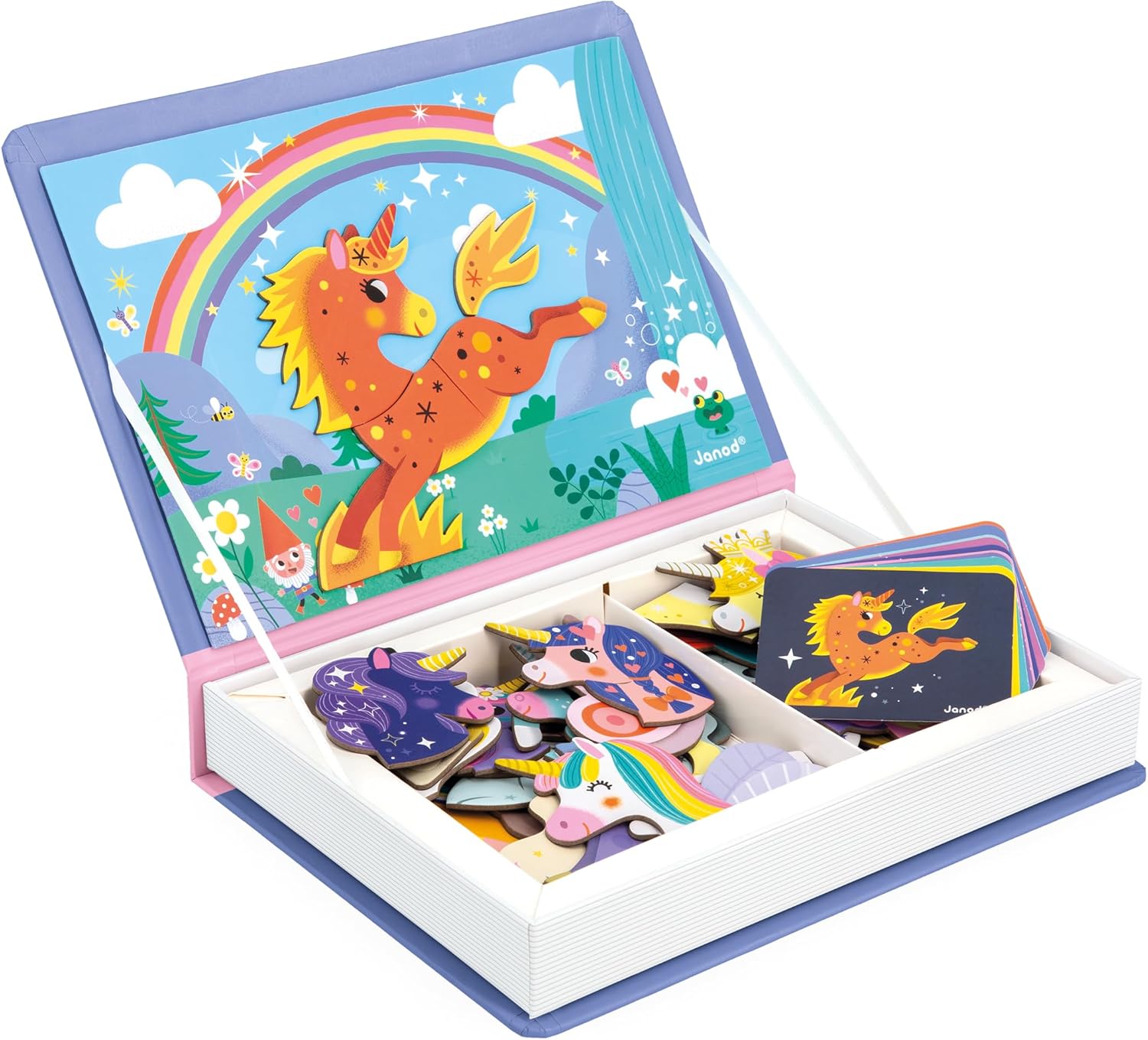 cireon Unicorn mag 01-06＋Magnet【限定Set】 Janod - Magnéti'Book Unicorns - Jogo educativo de 44 ímãs com 10 carta