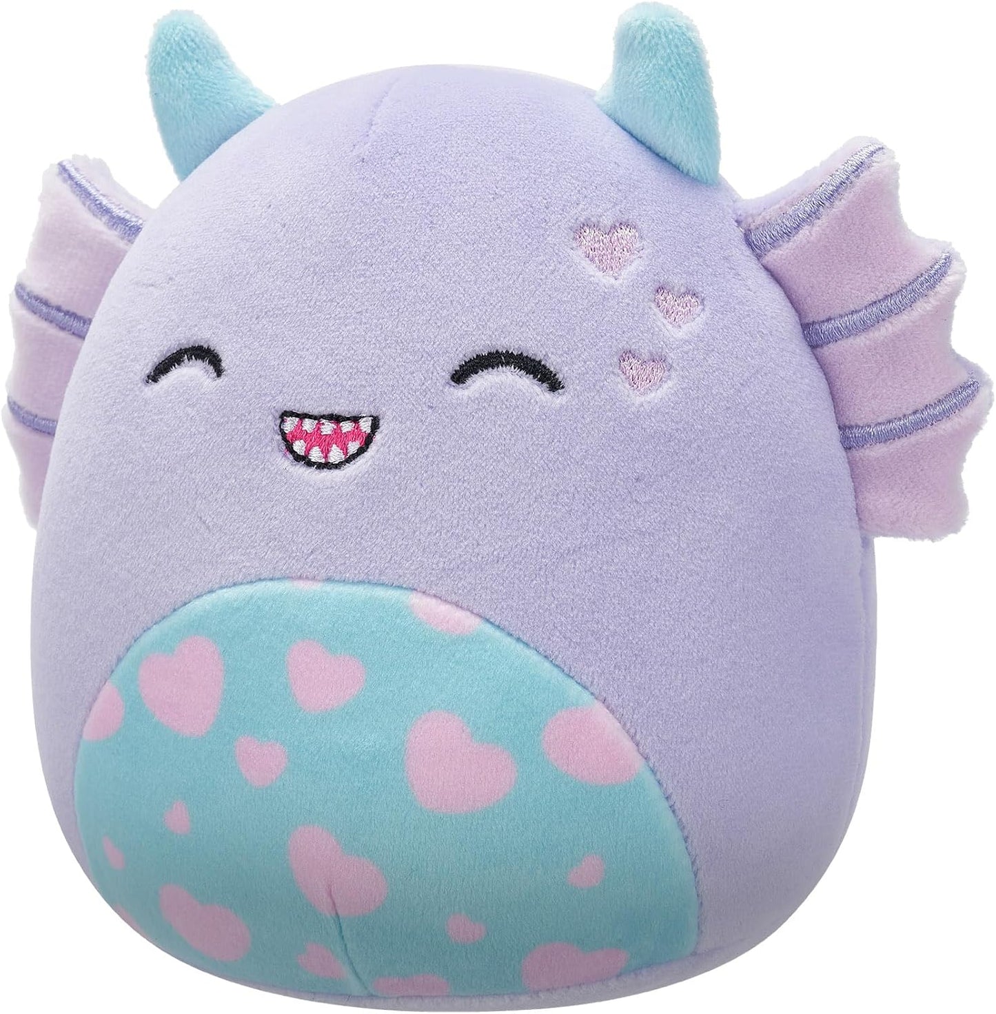 Squishmallows Original Strobe de 7,5 polegadas, o monstro roxo do pântano com corações de pelúcia dos namorados