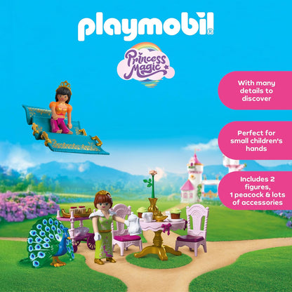 Playmobil | Princesa | Uma Visita de Longe | 2 Princesas com Tapete Voador e Festa do Chá | Estimula a Criatividade | Brinquedo de Princesa para Maiores de 4 Anos | 72054