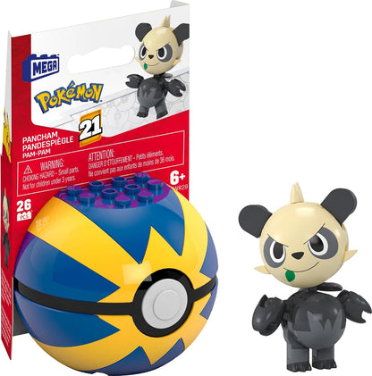 MEGA Kit de Montagem Pokémon Pancham, Figura de Ação Articulada (26 Peças) para Crianças