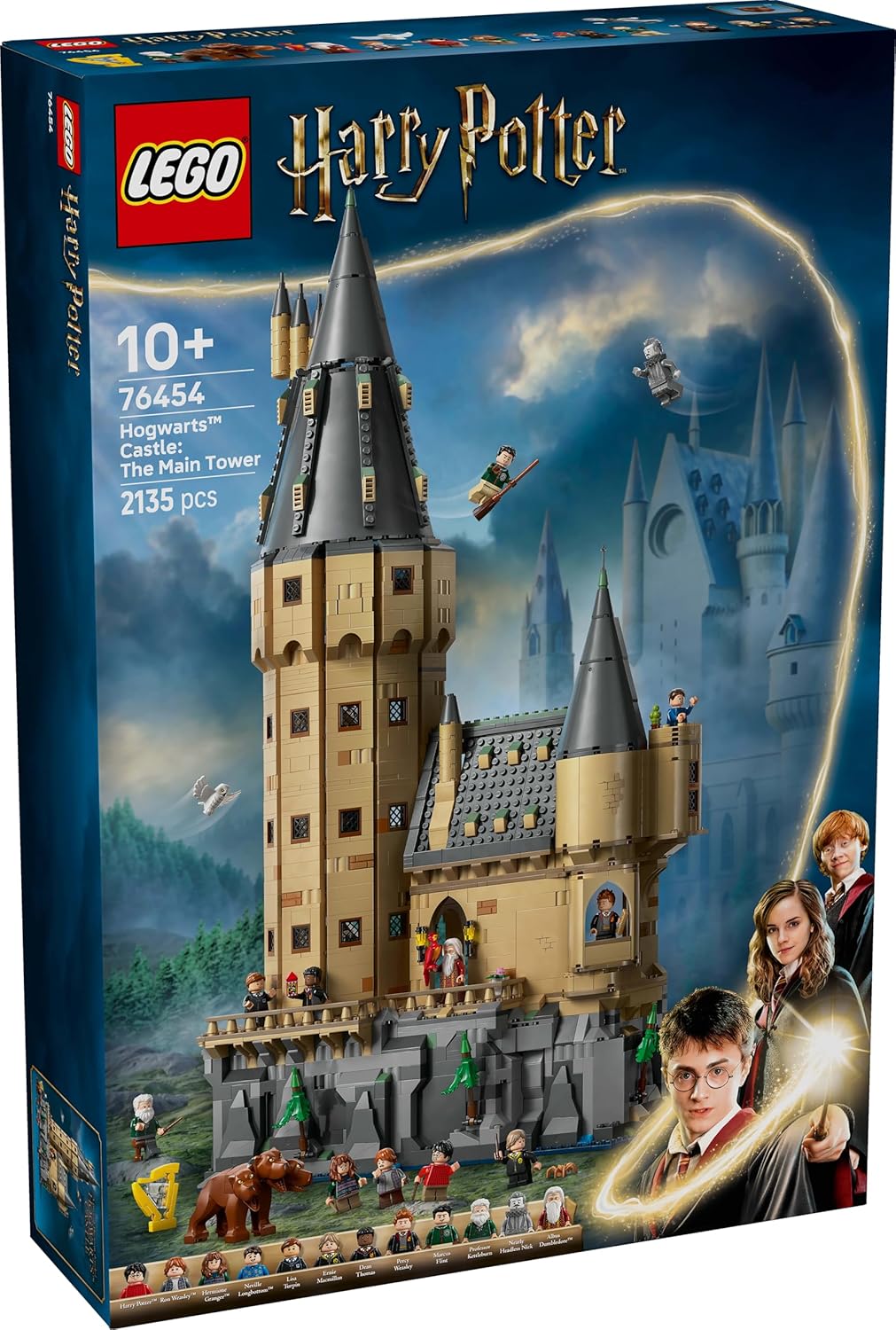 LEGO Harry Potter Castelo de Hogwarts: A Torre Principal - Brinquedo de Castelo Interativo com Chave Modular Voadora e Salas de Xadrez Bruxa, além de 12 Minifiguras - Presente para meninos, meninas e fãs adultos com mais de 10 anos 76454