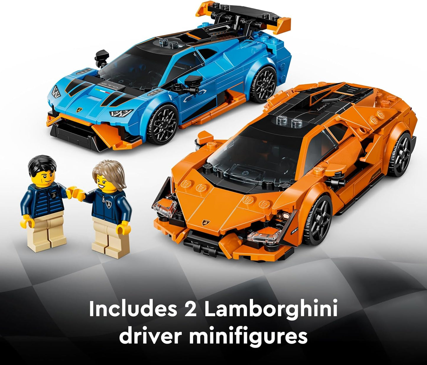 LEGO Speed Champions Lamborghini Revuelto e Huracán STO - Kit de Modelo de Carros de Corrida de Brinquedo com 2 Minifiguras de Pilotos - Presente de Aniversário para Meninos a partir de 10 Anos - 77238