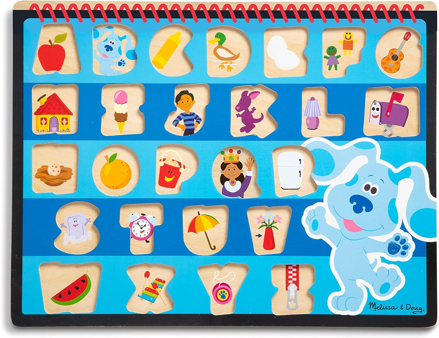 Melissa & Doug As pistas de Blue e você! Quebra-cabeça robusto de madeira - alfabeto