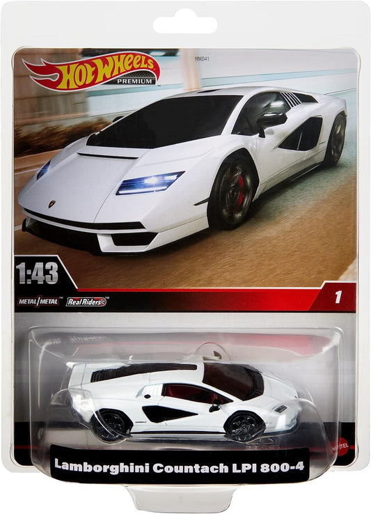 Hot Wheels Veículo premium em escala 1:43, réplicas oficialmente licenciadas para colecionadores adultos, pneus reais para pilotos, carroceria e chassi de metal/metal, HMD49