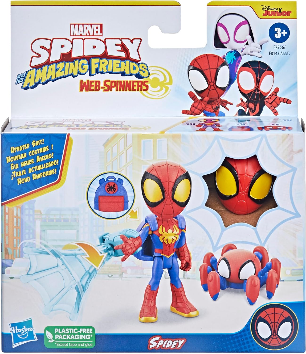 SPIDEY AND HIS AMAZING FRIENDS Web-Spinners, boneco de ação do Spidey com acessórios, acessório para girar a teia